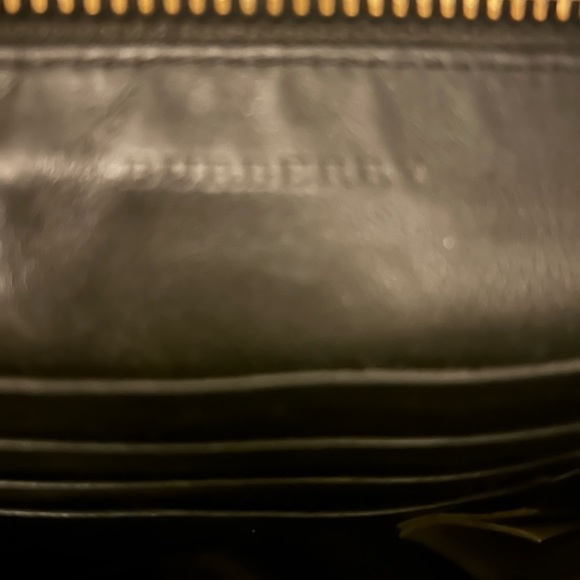 Burberry black suede fringe handbag with gold chain and leather strap - Picture 7 of 8